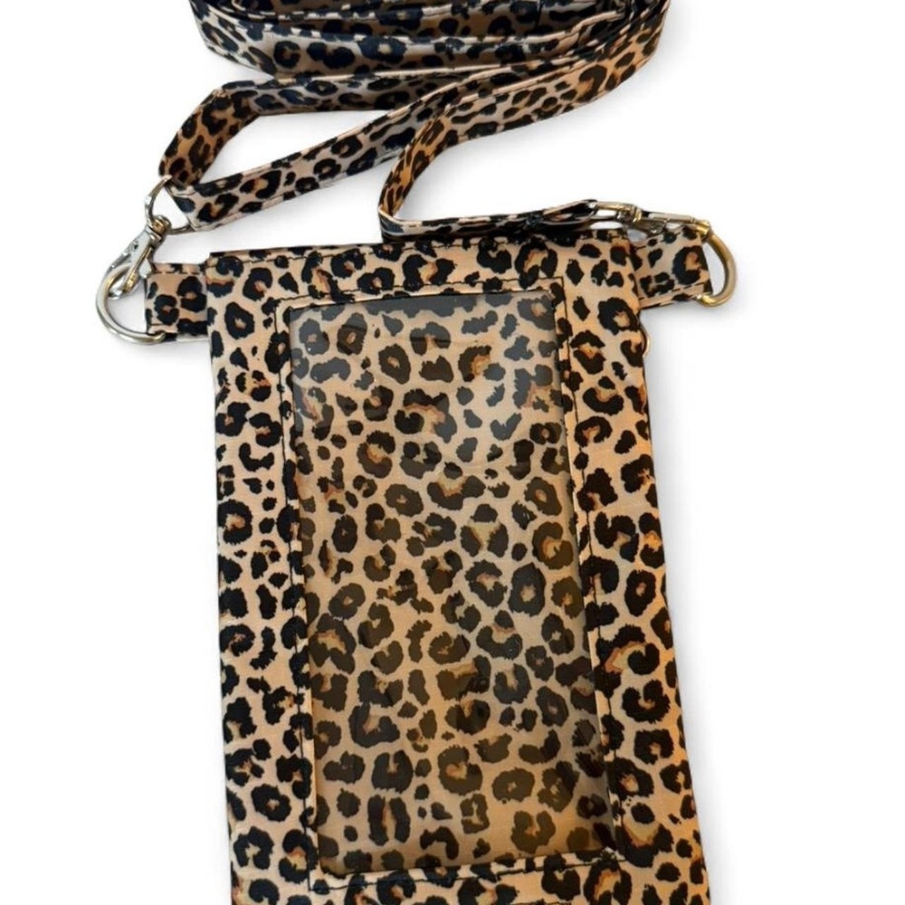 Leopard print crossbody bag with adjustable strap Cell phone holder - Picture 2 of 3